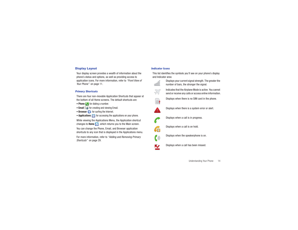 Display layout | Samsung CAPTIVATE SGH-I897 User Manual | Page 19 / 193