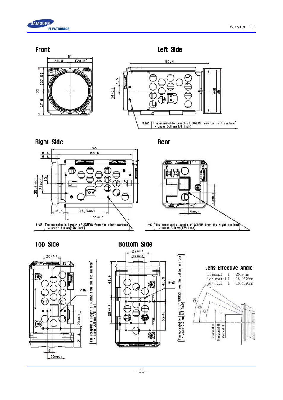 6. dimension | Samsung SCC-ZM395N User Manual | Page 11 / 34