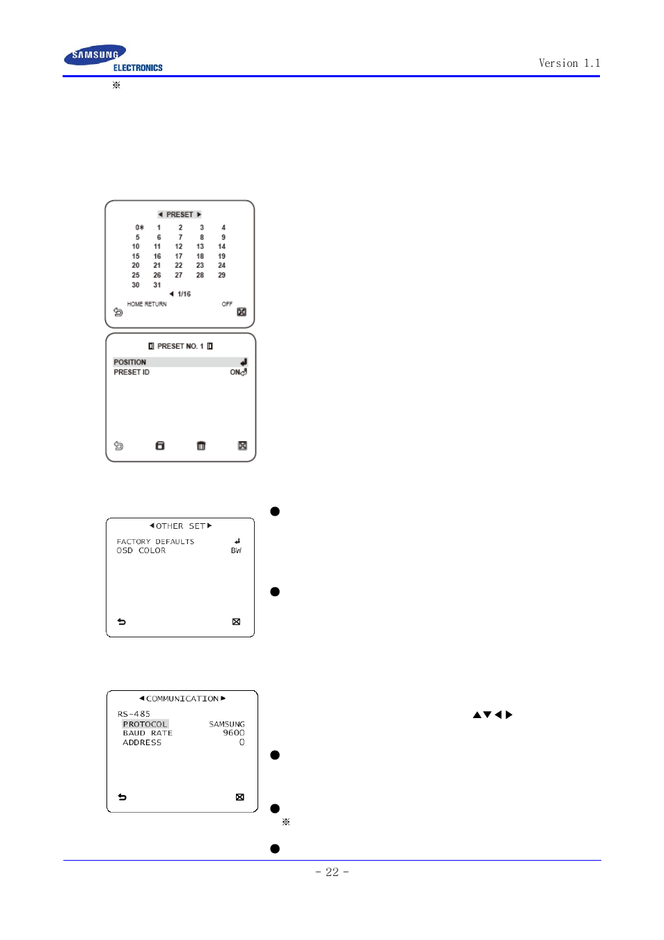Samsung SCC-ZM395N User Manual | Page 22 / 34