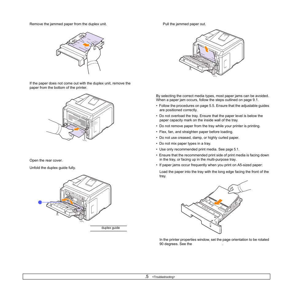 Tips for avoiding paper jams | Samsung ML-3051N User Manual | Page 46 / 102