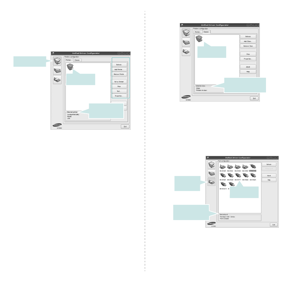 Printers configuration, Ports configuration | Samsung ML-3051N User Manual | Page 92 / 102