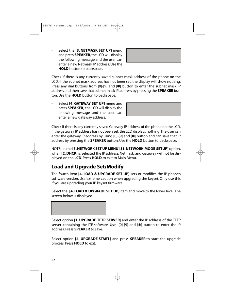 Load and upgrade set/modify | Samsung ITP-5107SIP User Manual | Page 19 / 86
