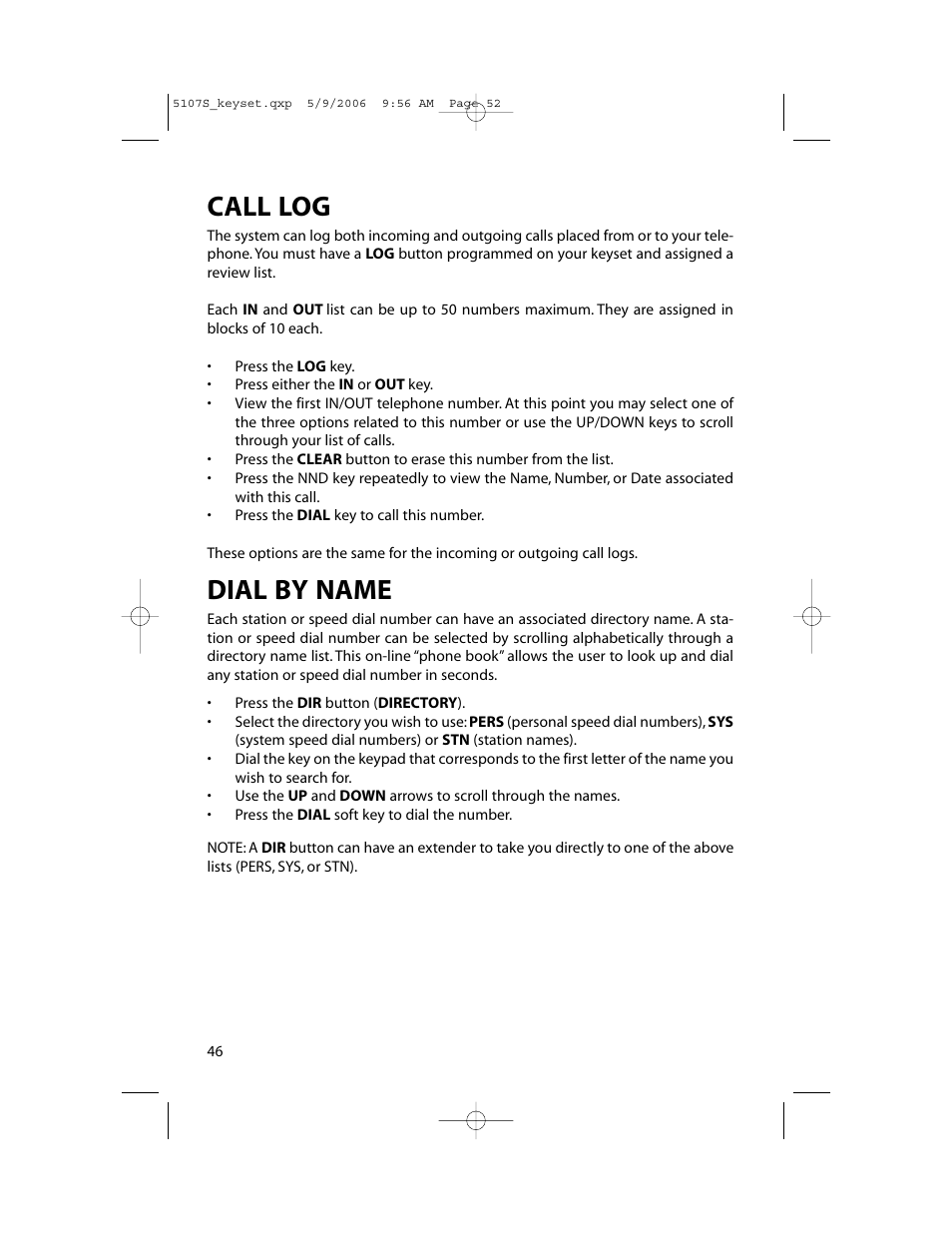 Call log, Dial by name | Samsung ITP-5107SIP User Manual | Page 53 / 86