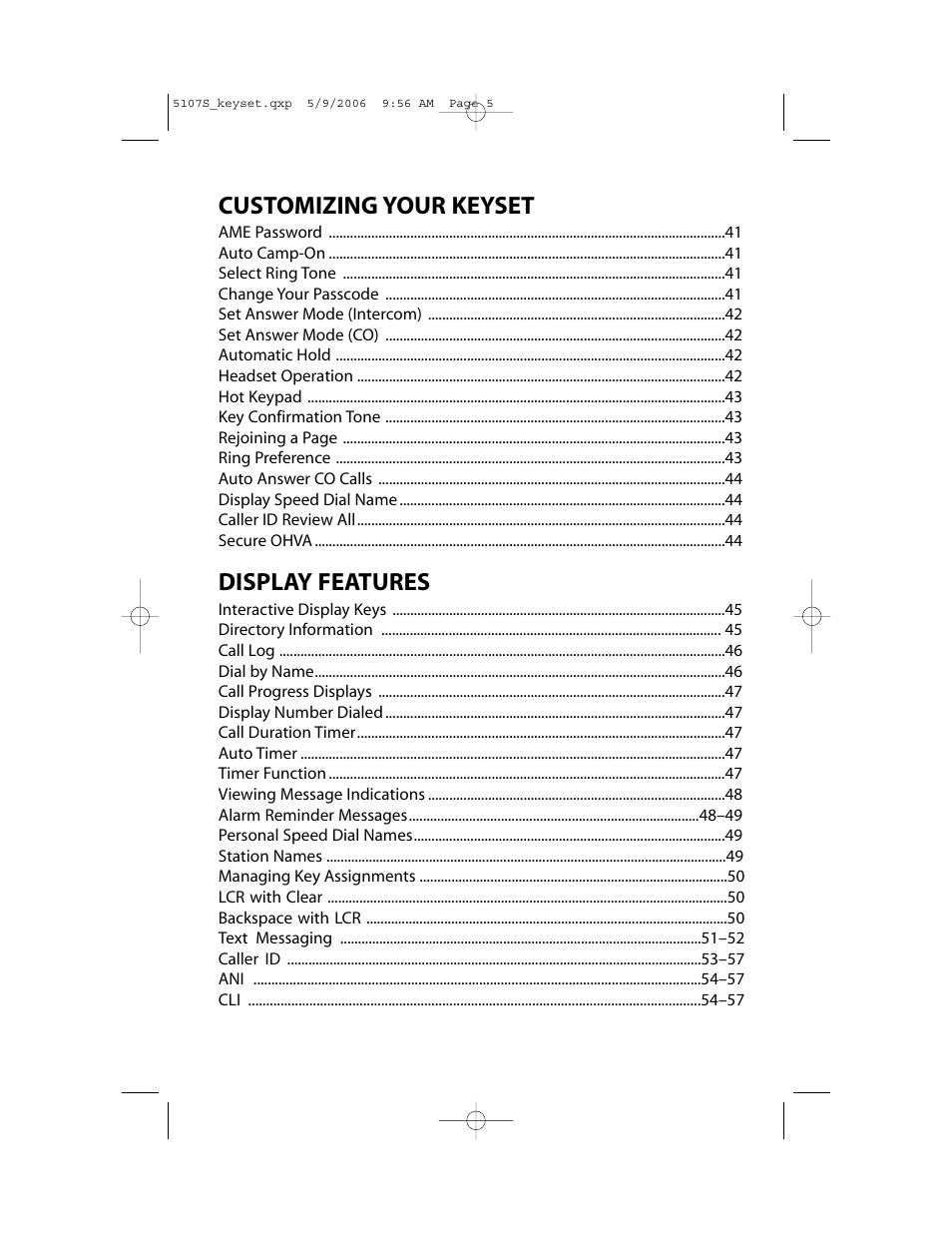 Customizing your keyset, Display features | Samsung ITP-5107SIP User Manual | Page 6 / 86