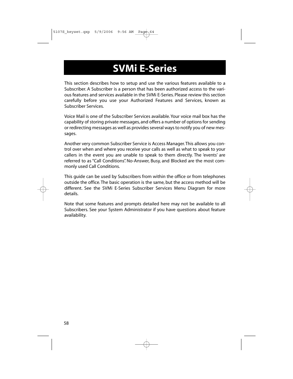 Svmi e-series | Samsung ITP-5107SIP User Manual | Page 65 / 86