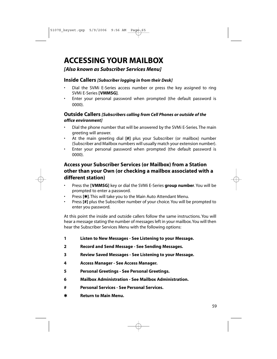 Accessing your mailbox | Samsung ITP-5107SIP User Manual | Page 66 / 86