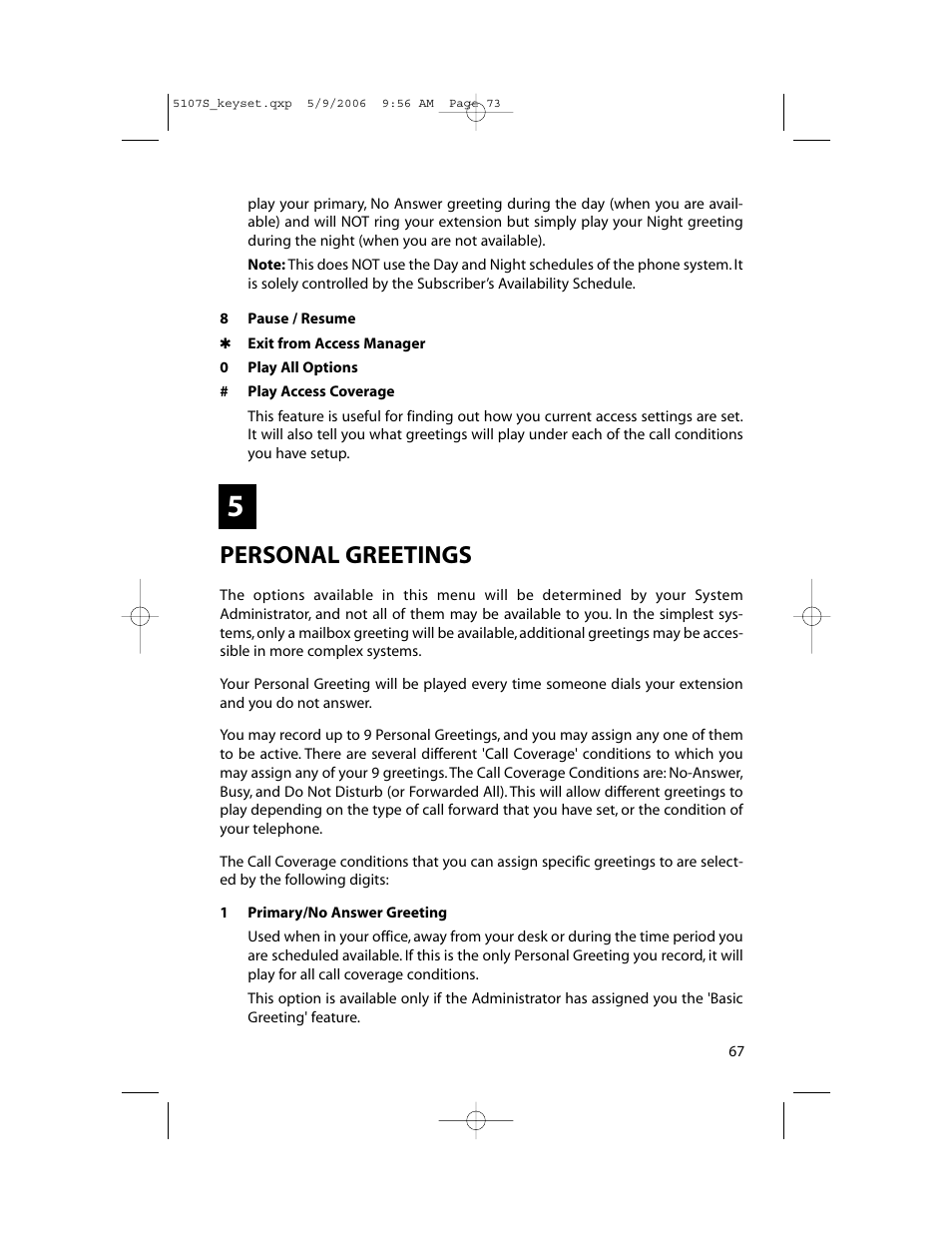 Personal greetings | Samsung ITP-5107SIP User Manual | Page 74 / 86