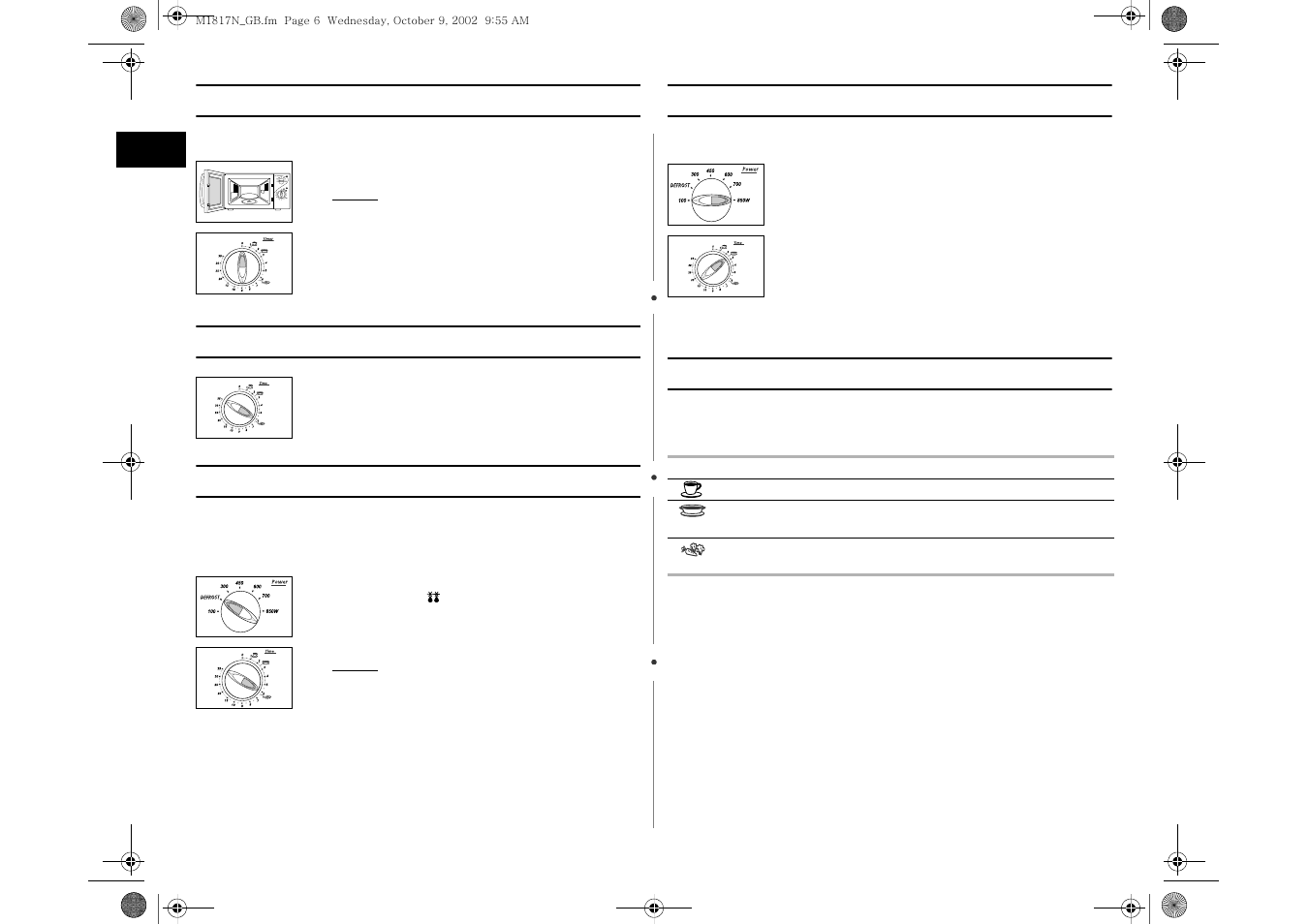 Stopping the cooking, Using the instant reheat feature, Instant reheat settings | Samsung M1817N User Manual | Page 6 / 8