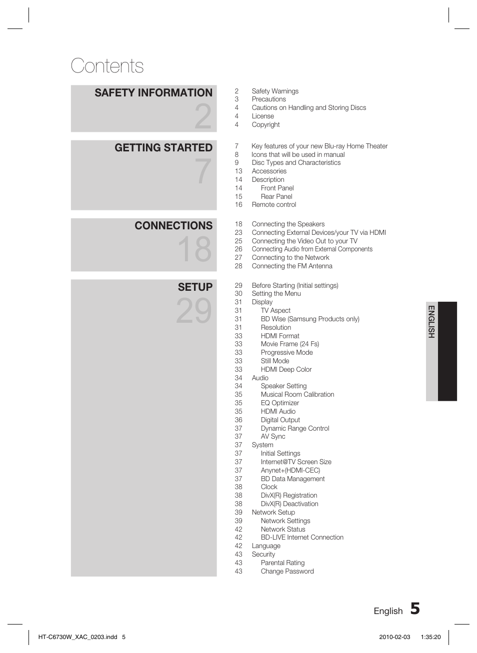 Samsung HT-C6730W User Manual | Page 5 / 71