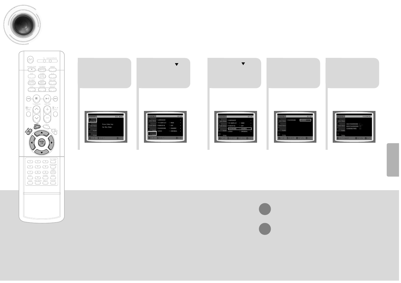 Setting the password | Samsung HT-DB600 User Manual | Page 23 / 35