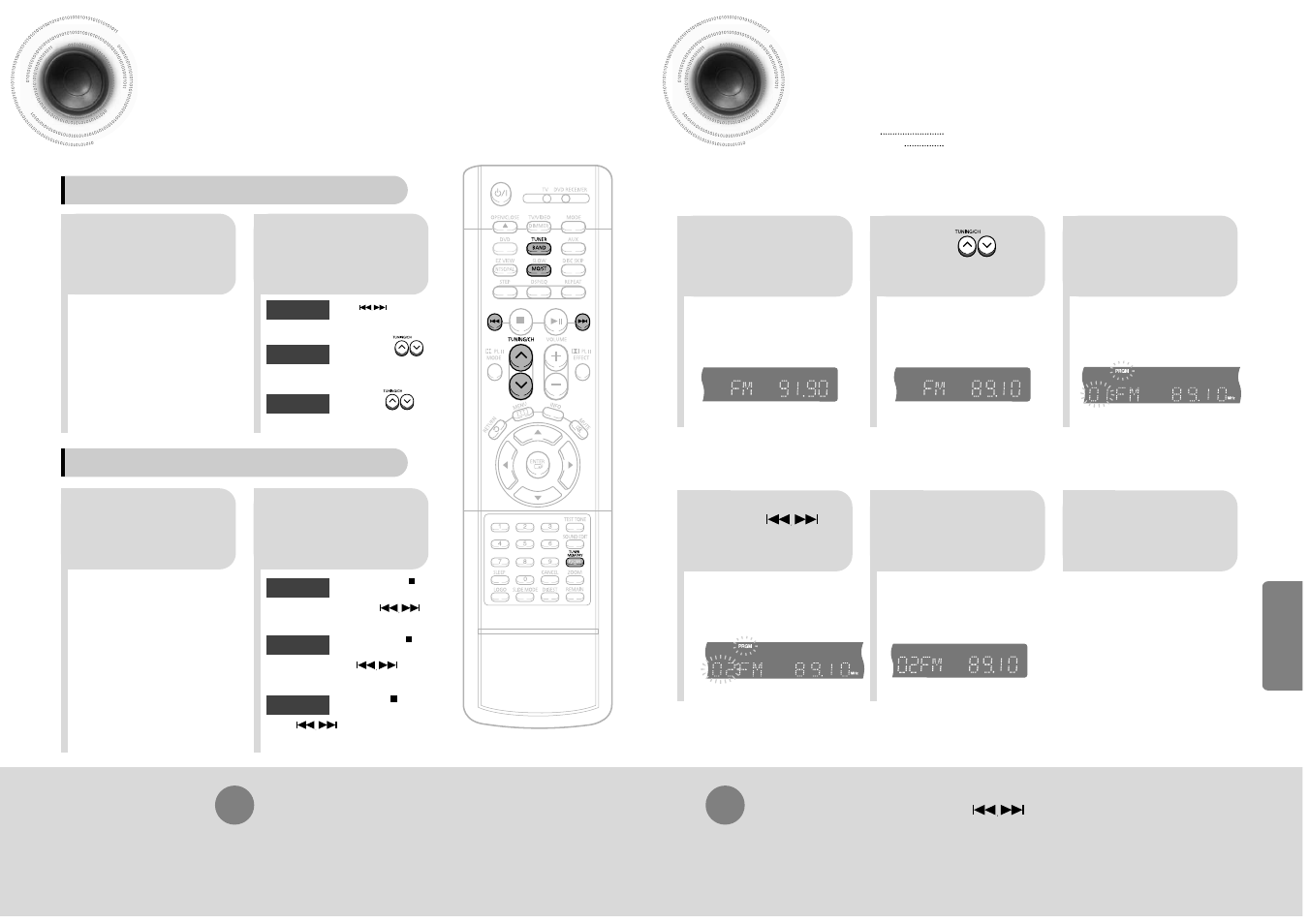 Radio operation, Listening to radio, Presetting stations | 57 58 listening to radio | Samsung HT-DB600 User Manual | Page 30 / 35