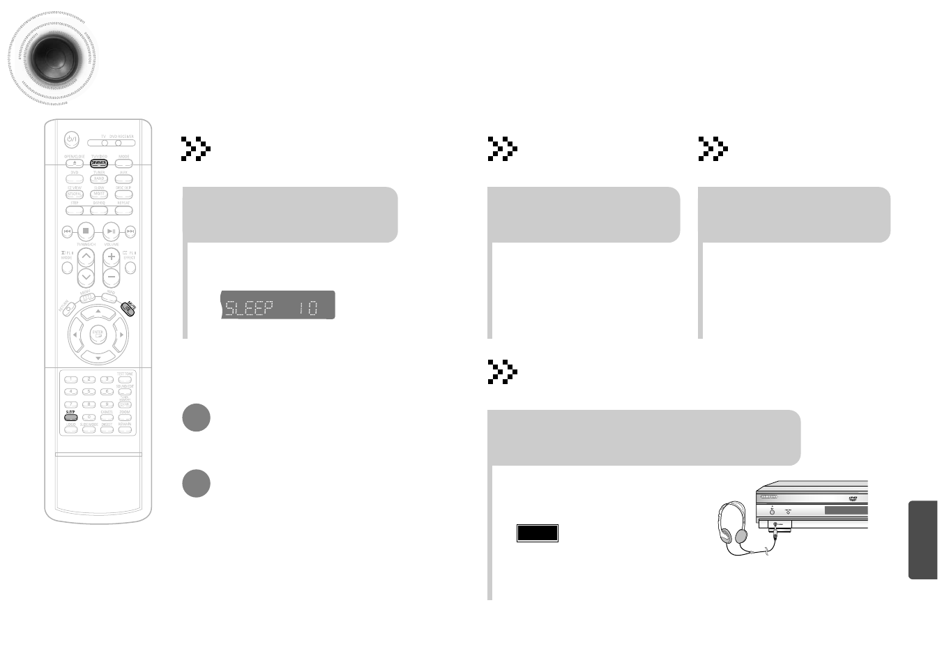 Miscellaneous, Convenient functions, 59 60 convenient functions | Sleep timer function, Adjusting display brightness, Using headphones, Mute function | Samsung HT-DB600 User Manual | Page 31 / 35