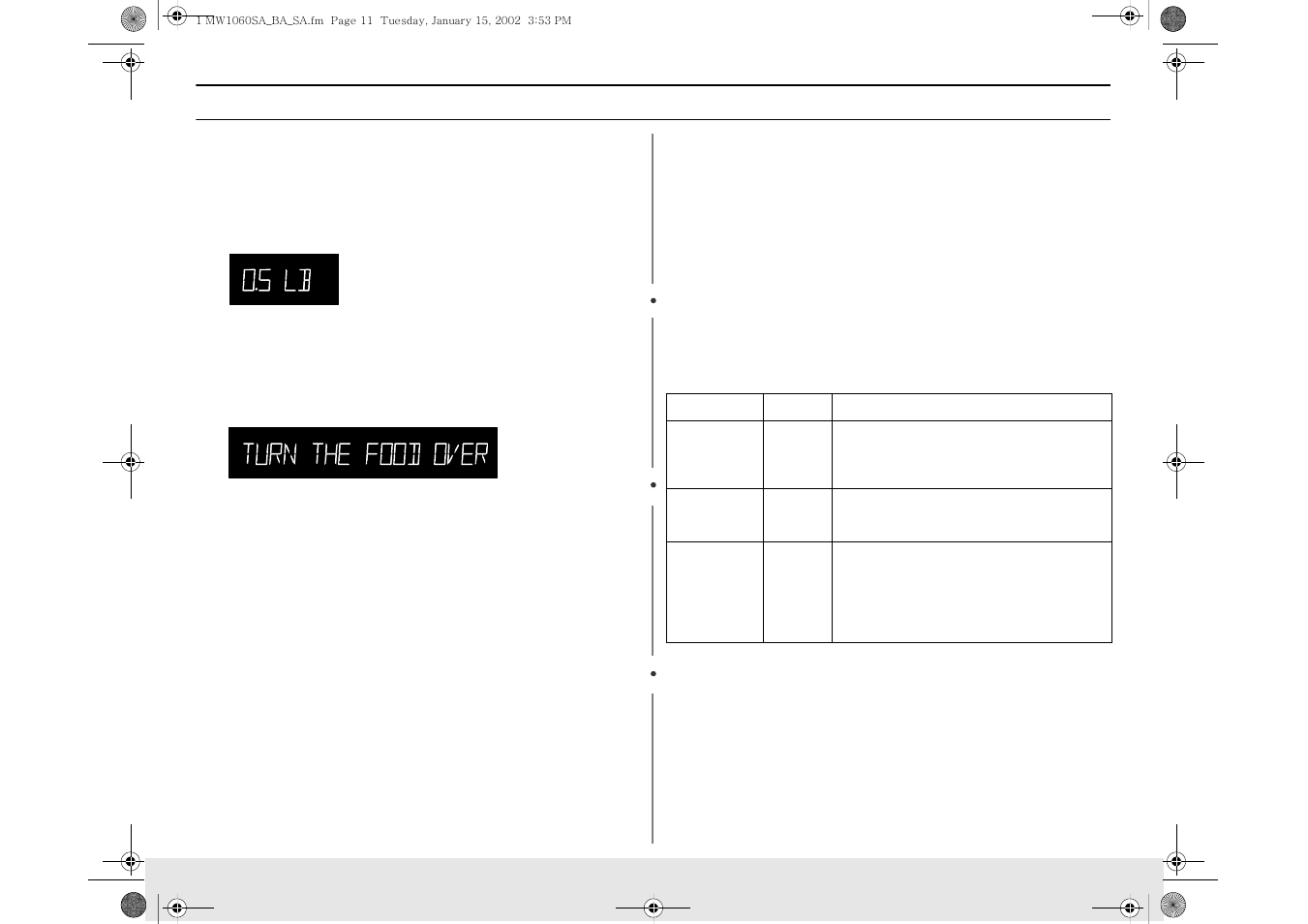 Operation | Samsung Model MW1660SA User Manual | Page 11 / 28