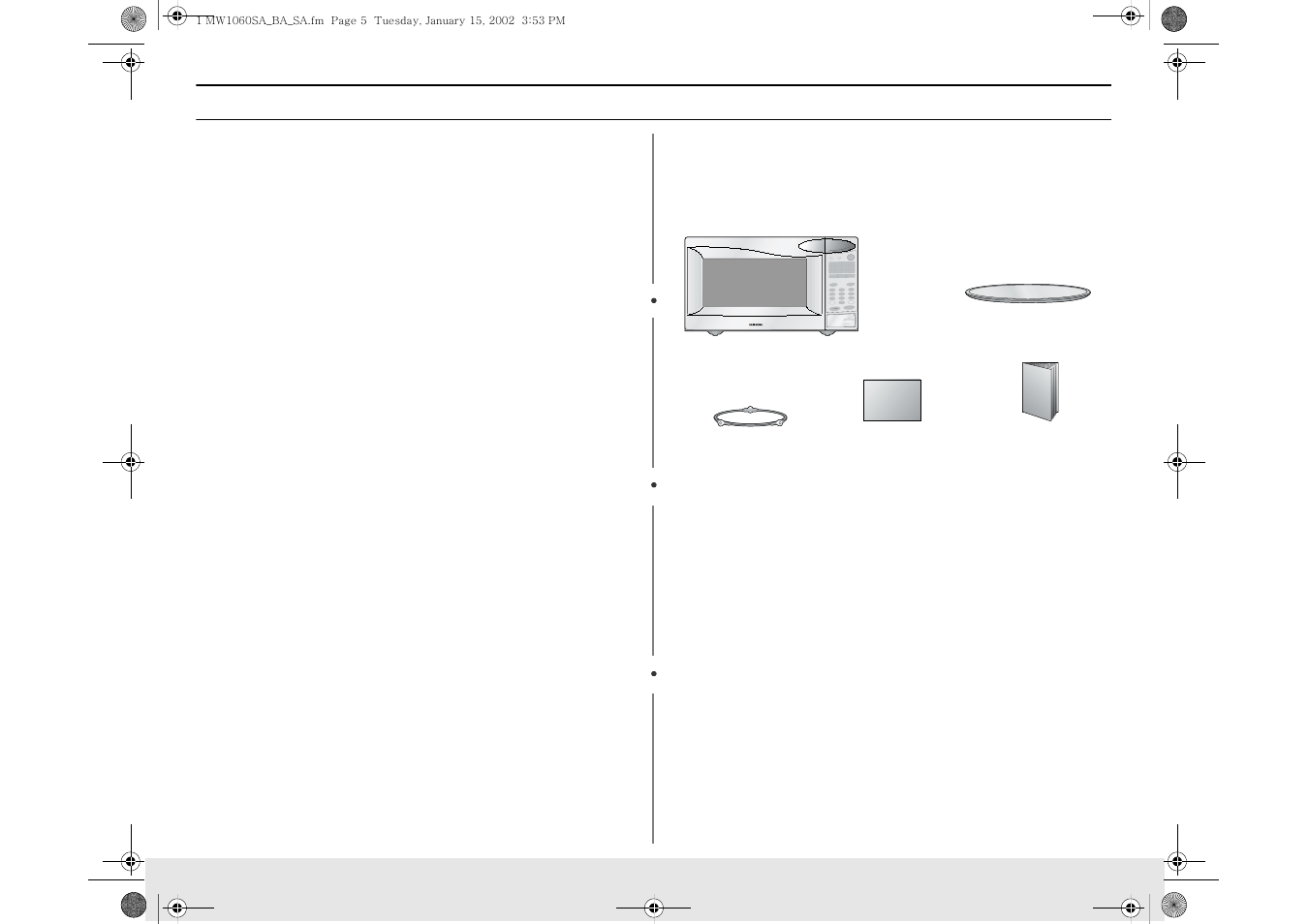 Your new microwave oven | Samsung Model MW1660SA User Manual | Page 5 / 28