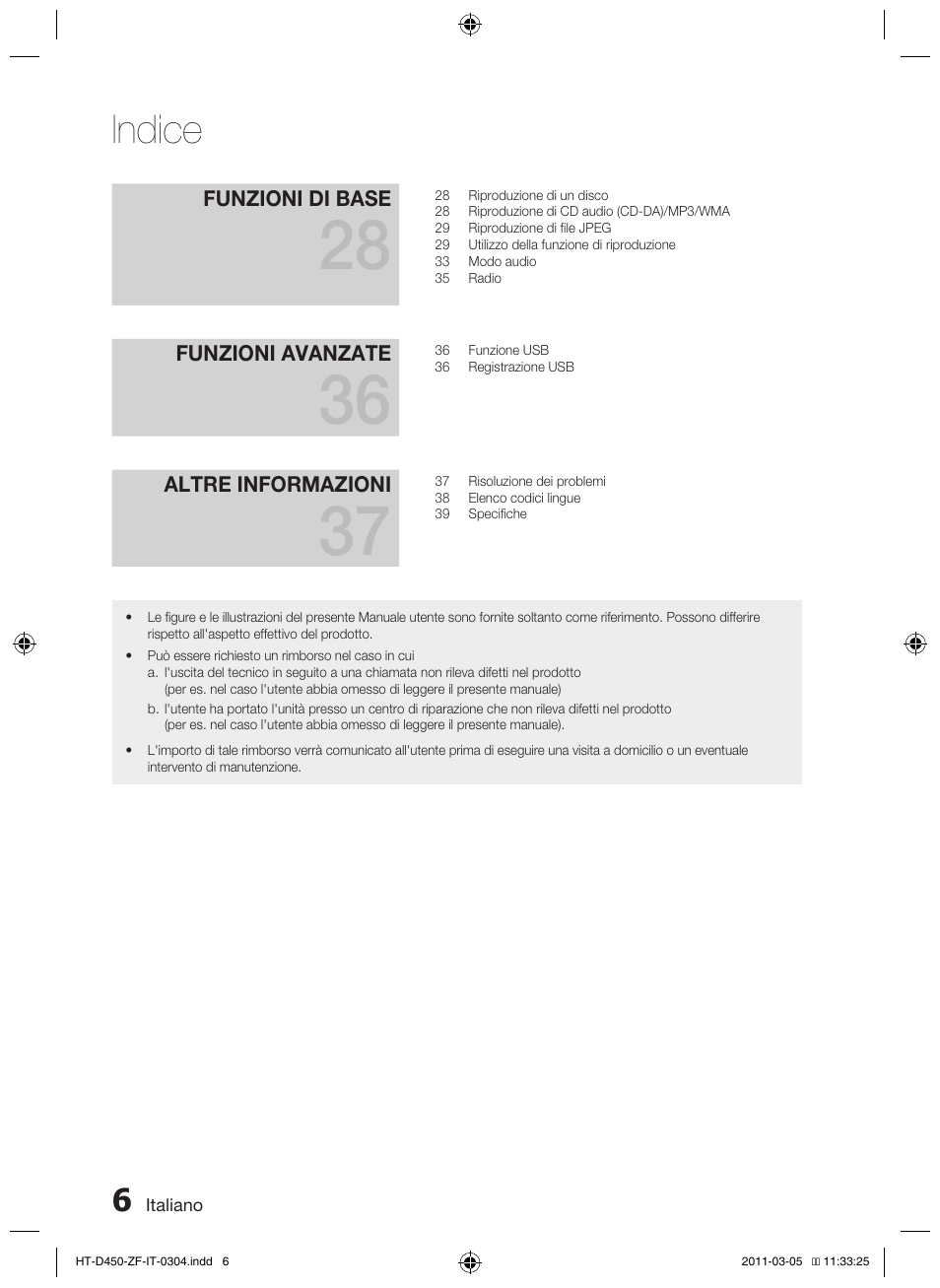 Indice | Samsung HT-D450 User Manual | Page 132 / 168