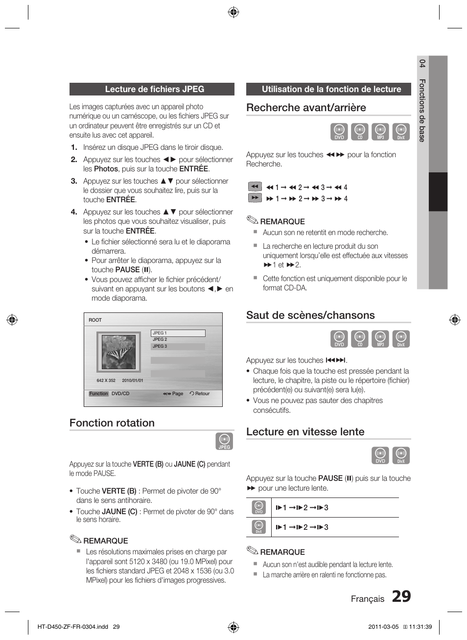 Dbad | Samsung HT-D450 User Manual | Page 71 / 168