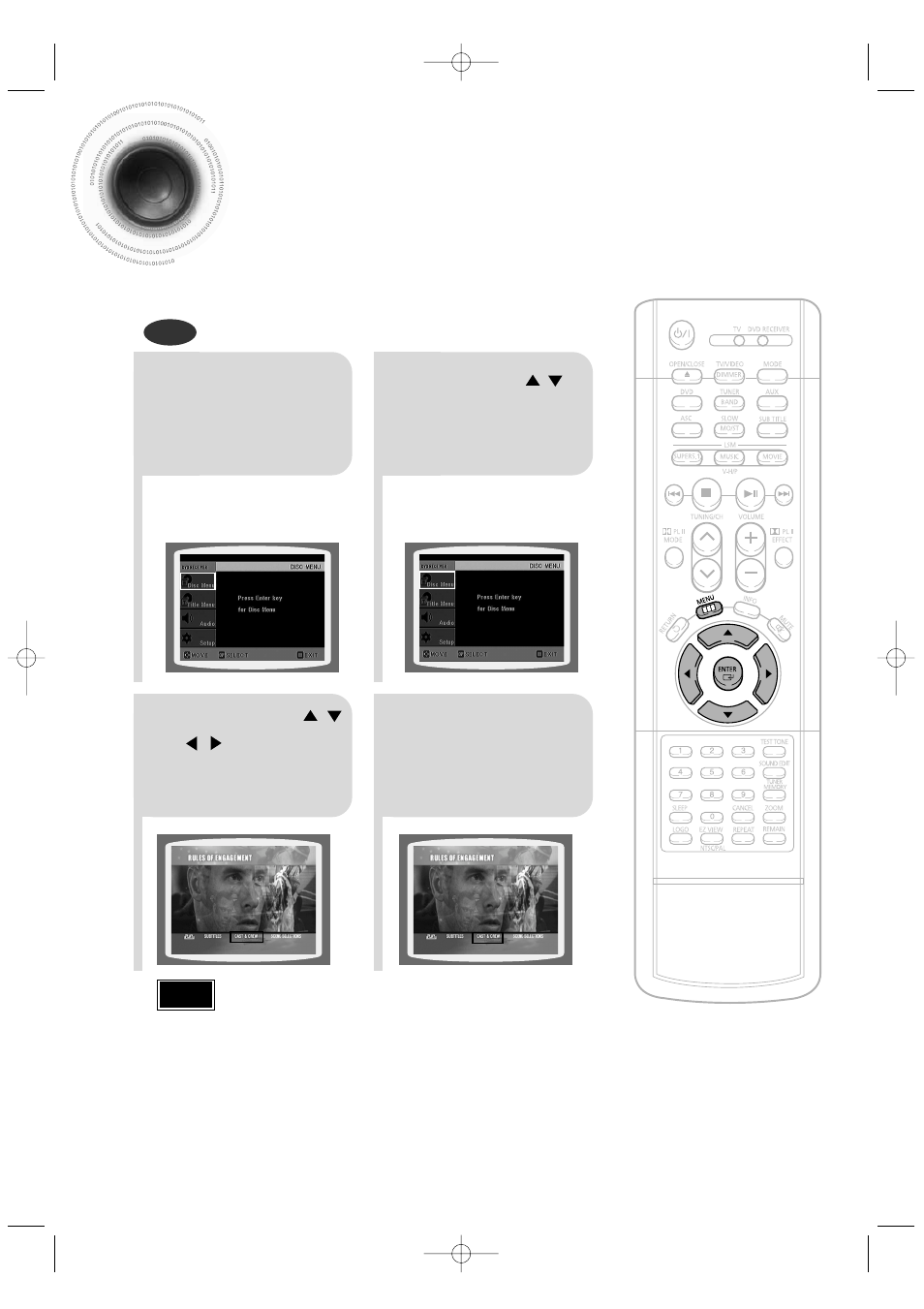 Using disc menu | Samsung HT-DB350 User Manual | Page 30 / 68