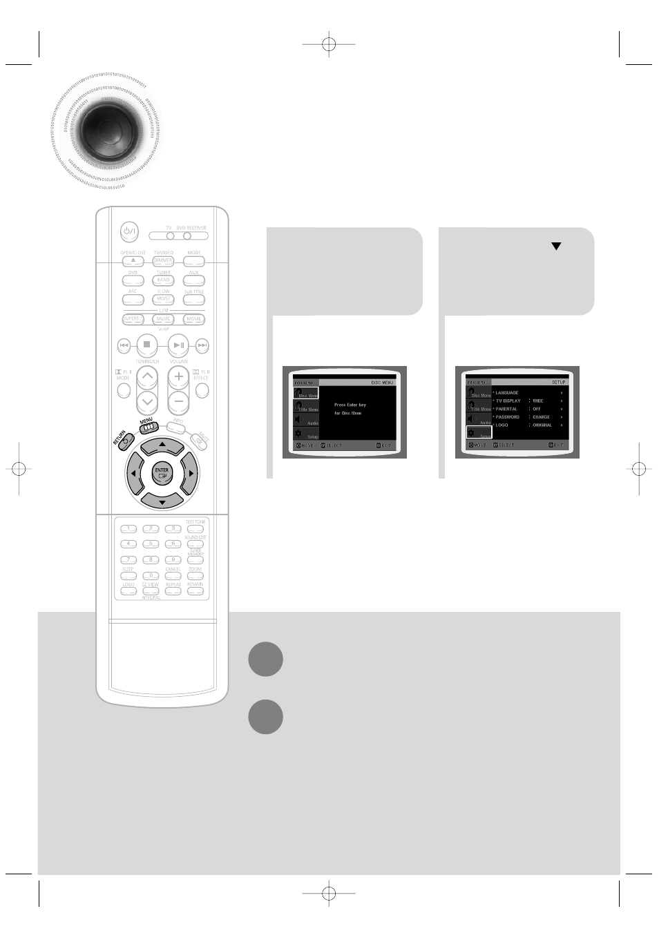 Setup, Setting the language, 31 setting the language | Samsung HT-DB350 User Manual | Page 32 / 68