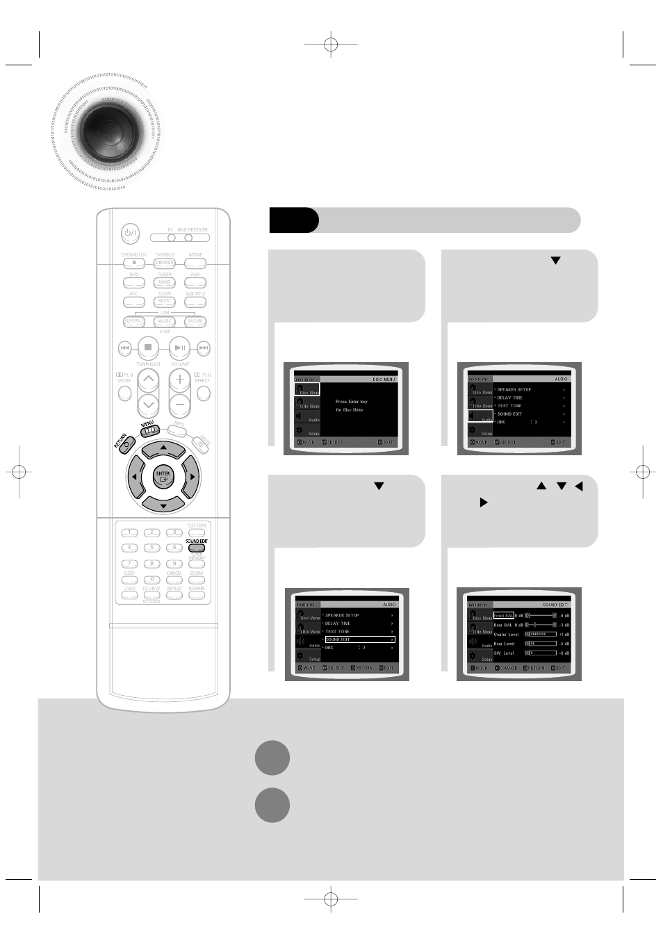 Setting the audio quality, 45 setting the audio quality | Samsung HT-DB350 User Manual | Page 46 / 68