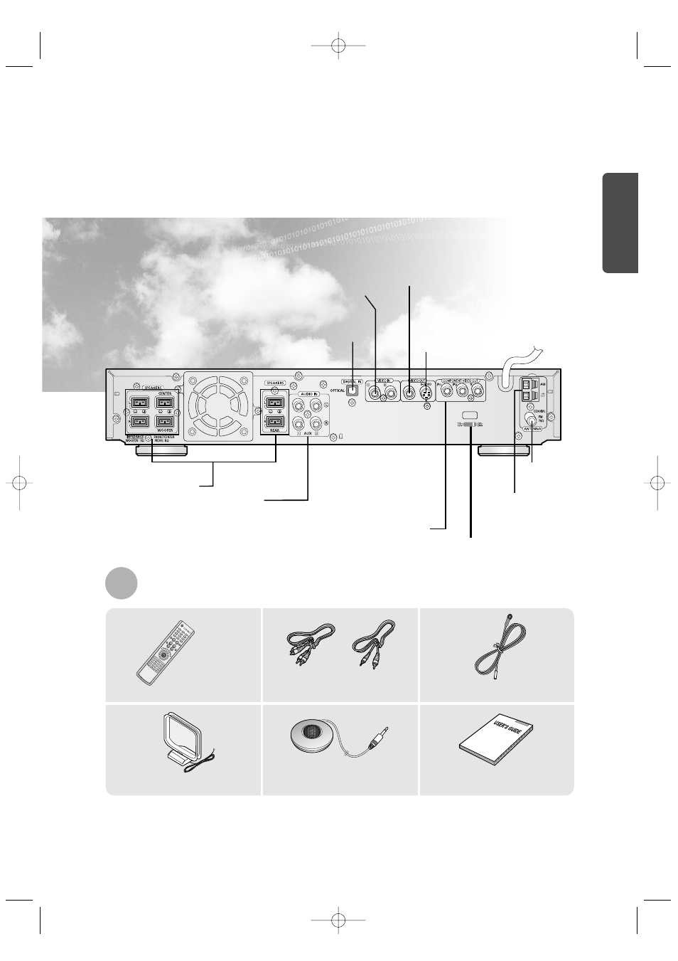 Rear panel, Accessories, Prep ara tion | Samsung HT-DB350 User Manual | Page 9 / 68