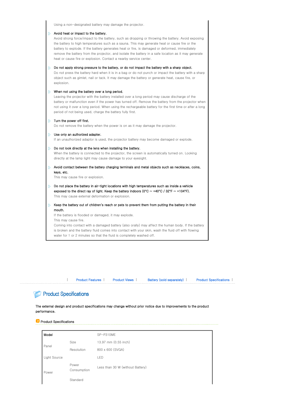 Samsung SP-P310ME User Manual | Page 14 / 32