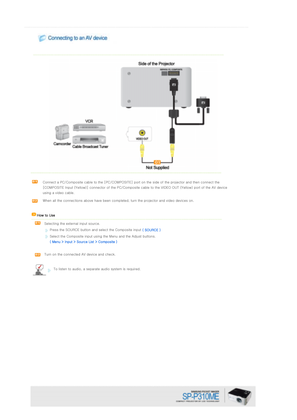 Samsung SP-P310ME User Manual | Page 20 / 32