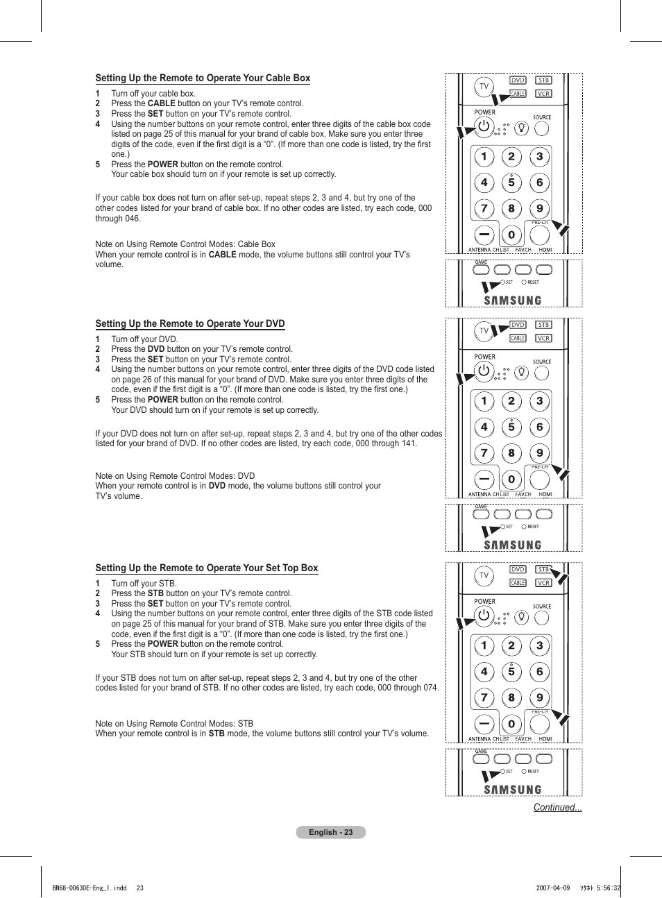 Samsung HL-T5656W User Manual | Page 23 / 76