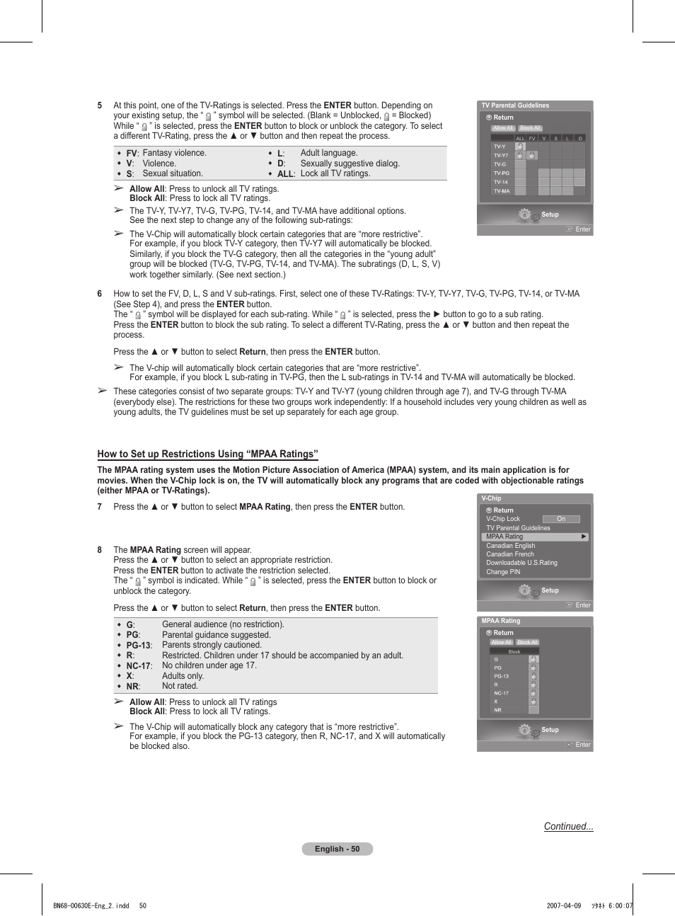 Samsung HL-T5656W User Manual | Page 50 / 76