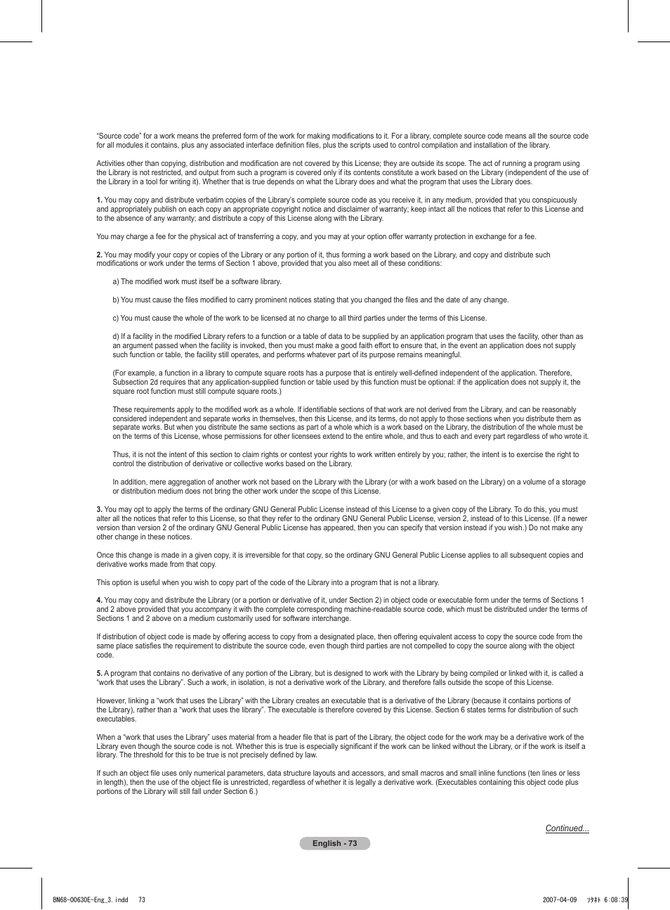 Samsung HL-T5656W User Manual | Page 73 / 76