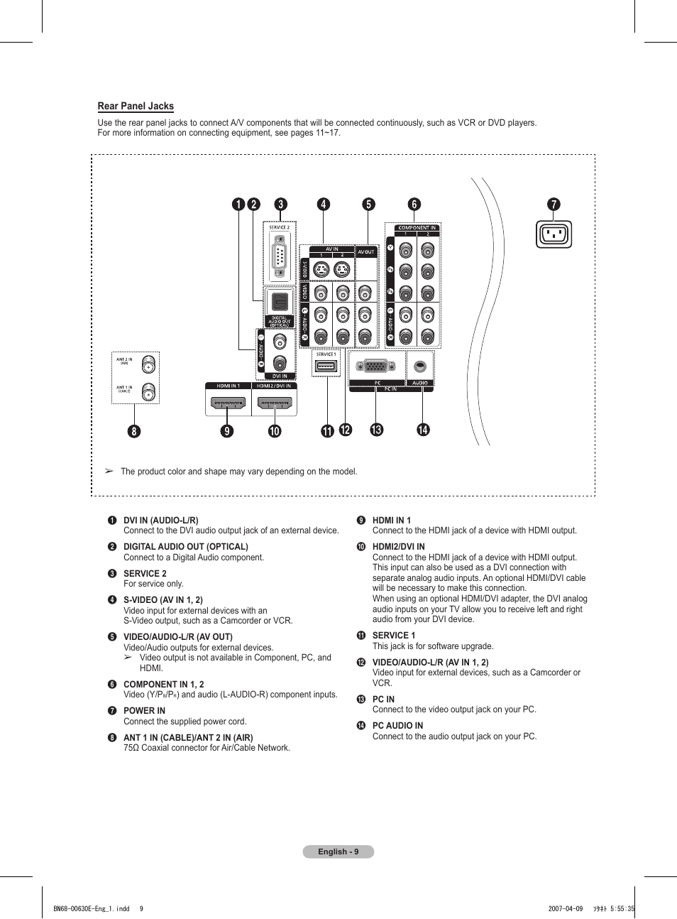 Samsung HL-T5656W User Manual | Page 9 / 76
