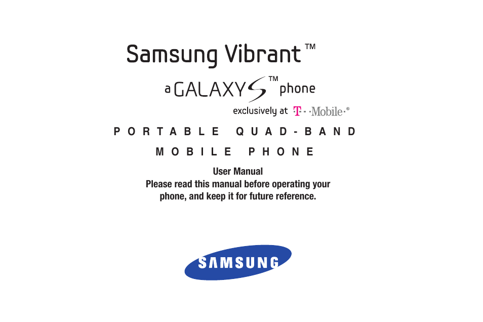 Samsung Vibrant SGH-t959 User Manual | 193 pages