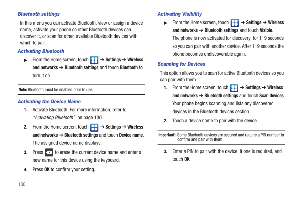 Samsung Vibrant SGH-t959 User Manual | Page 134 / 193