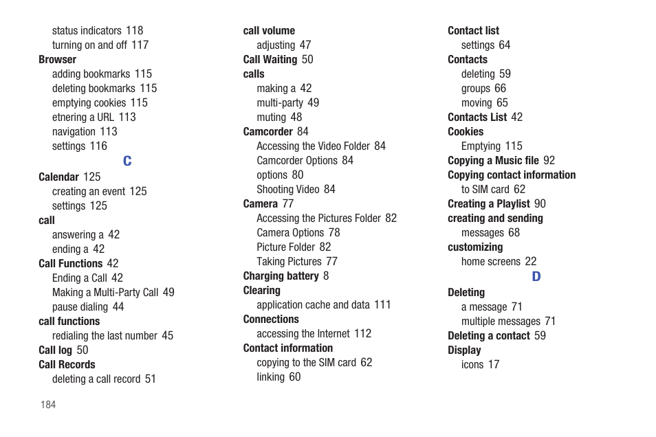 Samsung Vibrant SGH-t959 User Manual | Page 188 / 193