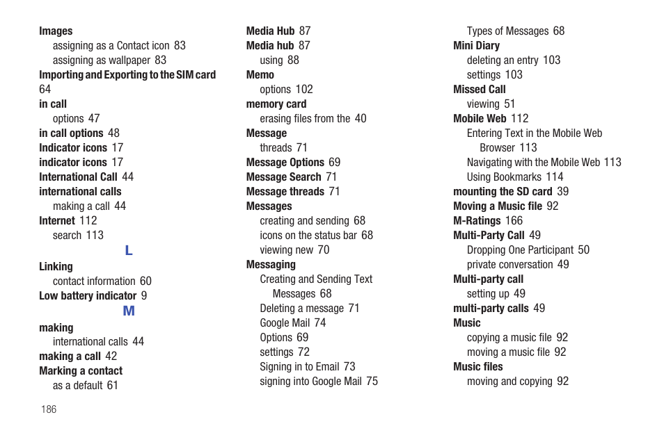 Samsung Vibrant SGH-t959 User Manual | Page 190 / 193