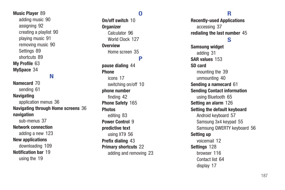 Samsung Vibrant SGH-t959 User Manual | Page 191 / 193