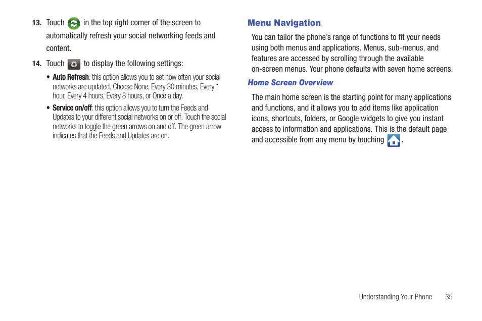 Menu navigation | Samsung Vibrant SGH-t959 User Manual | Page 39 / 193