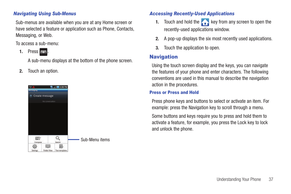 Navigation | Samsung Vibrant SGH-t959 User Manual | Page 41 / 193