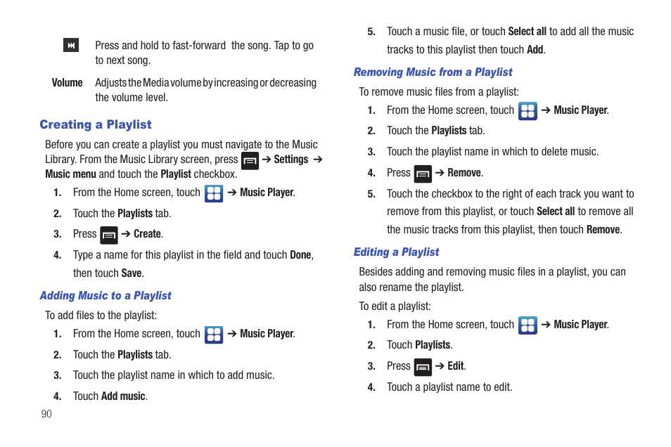 Creating a playlist | Samsung Vibrant SGH-t959 User Manual | Page 94 / 193