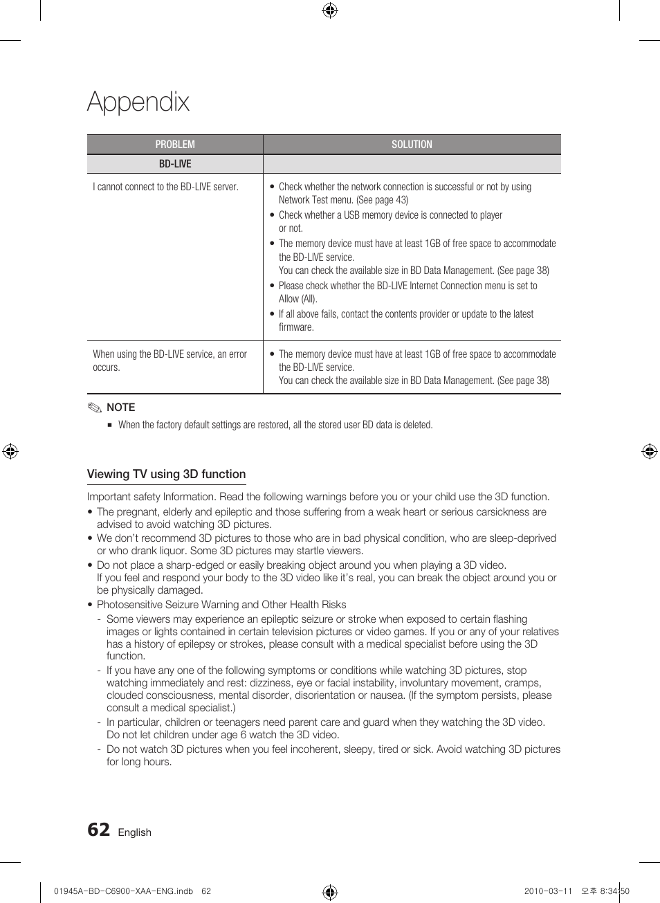 Appendix | Samsung BD-C6900 User Manual | Page 62 / 70