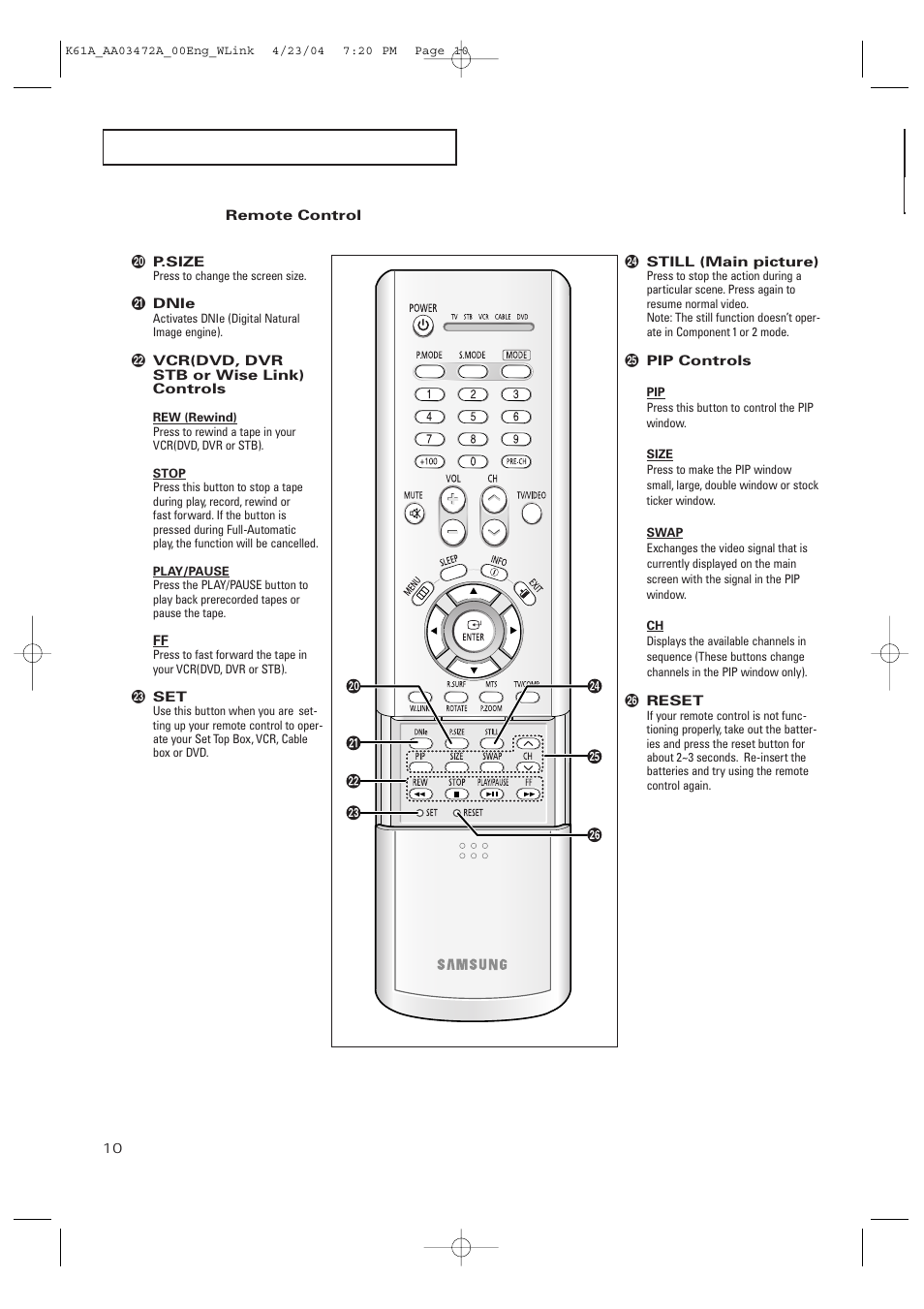 Samsung CL32A20HE User Manual | Page 10 / 80