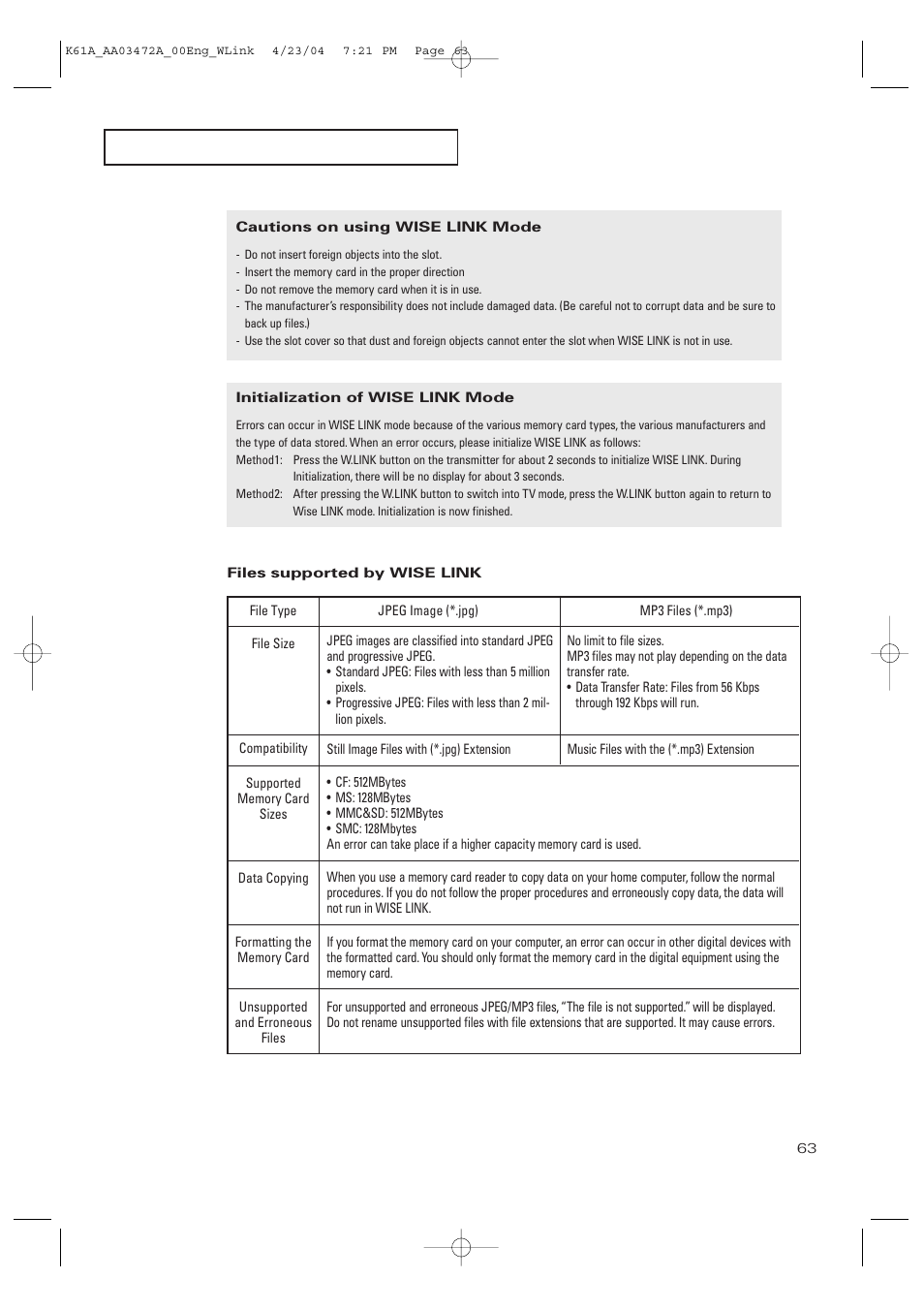 Samsung CL32A20HE User Manual | Page 63 / 80