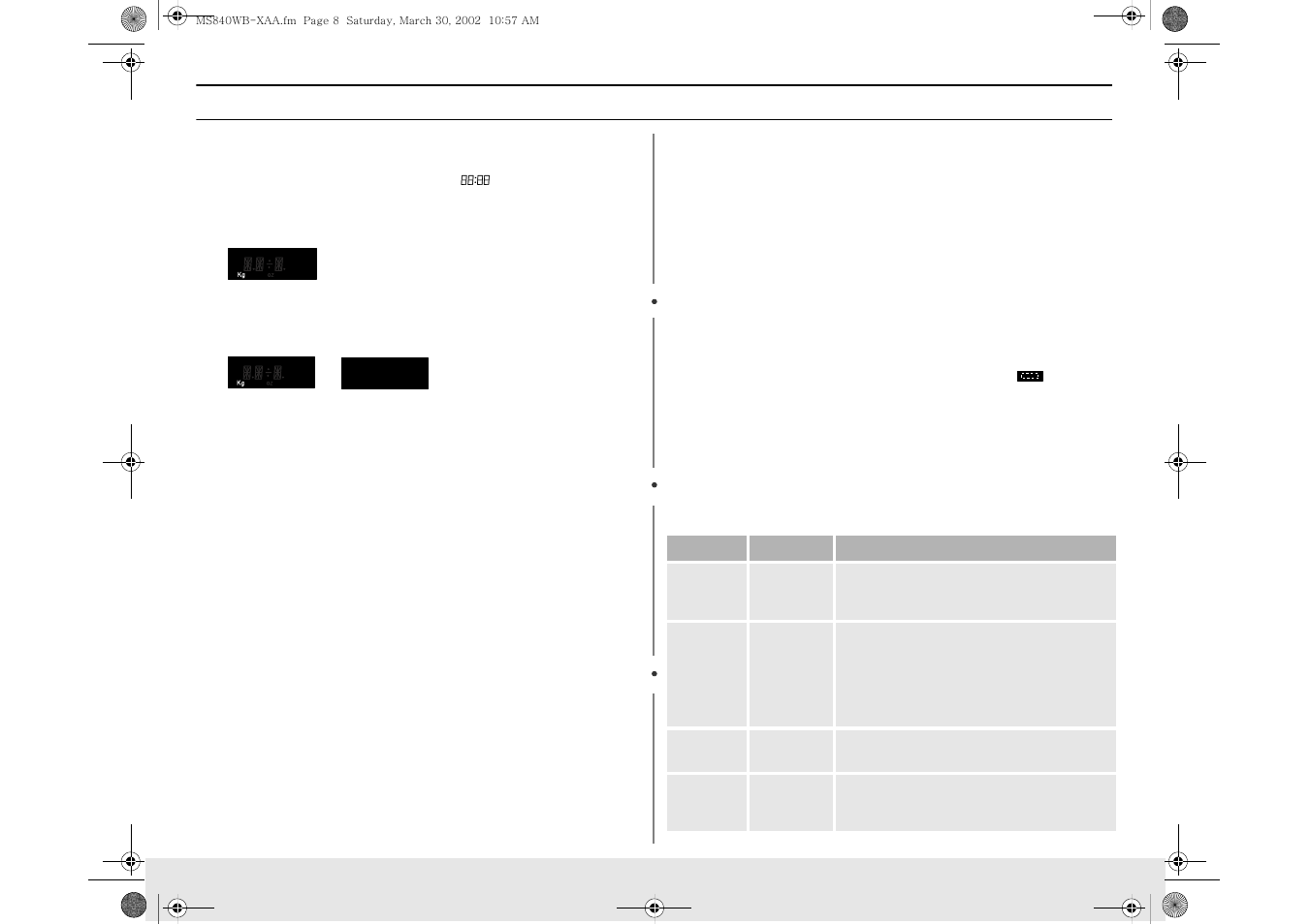 Operation | Samsung MS1040WB User Manual | Page 8 / 24