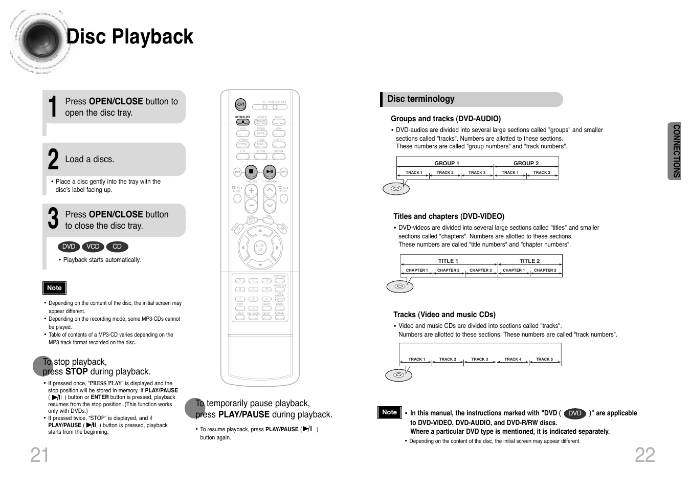 Operation, Disc playback | Samsung HT-DS420 User Manual | Page 12 / 38