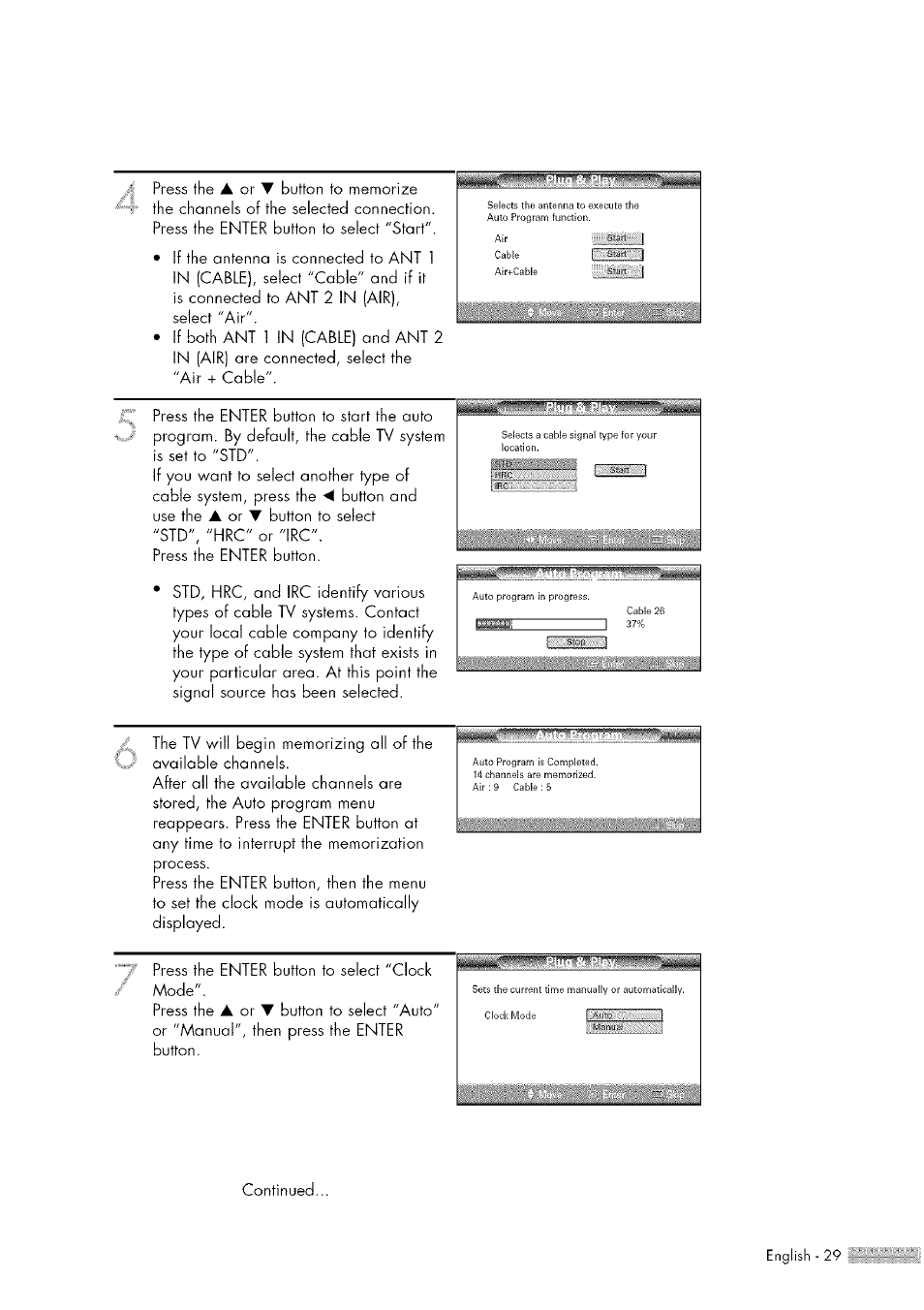 Continued | Samsung HL-$4676S User Manual | Page 29 / 135