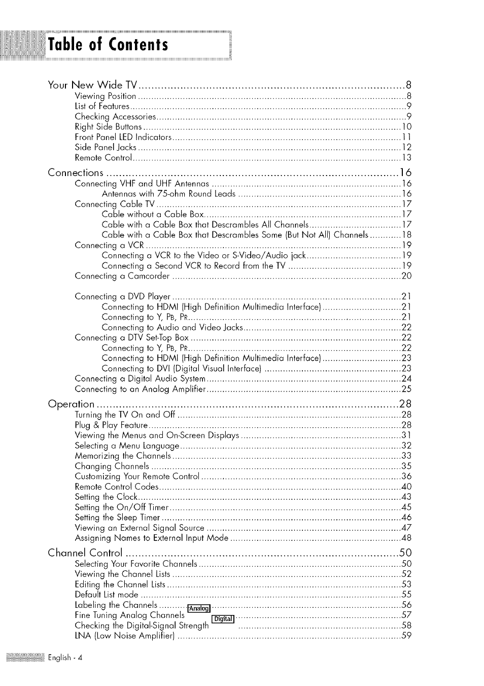 Samsung HL-$4676S User Manual | Page 4 / 135