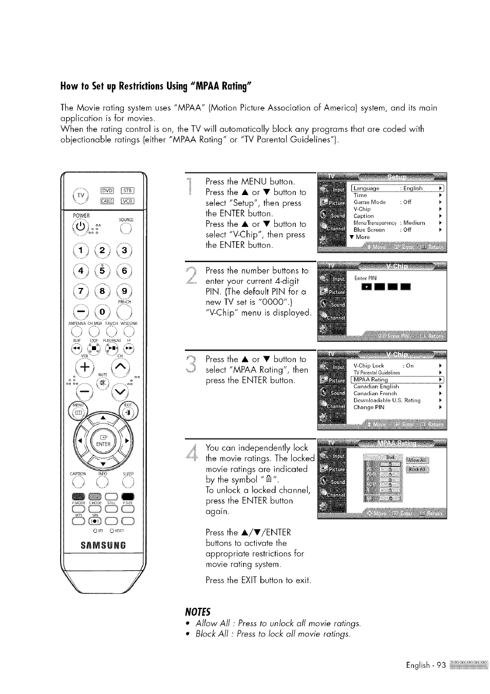 Press the menu button. press the, A m m m | Samsung HL-$4676S User Manual | Page 93 / 135