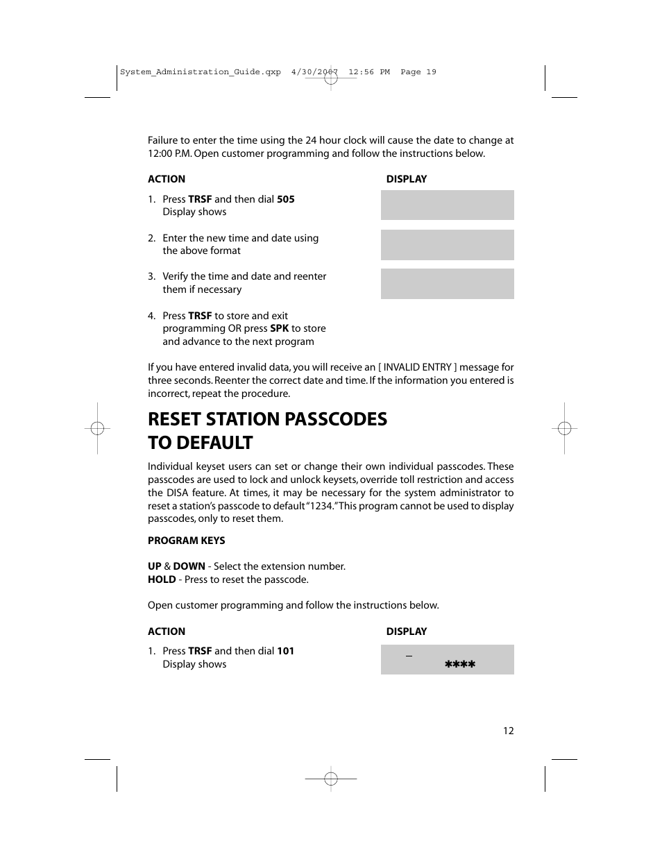 Reset station passcodes to default | Samsung OfficeServ 7000 Series User Manual | Page 20 / 46