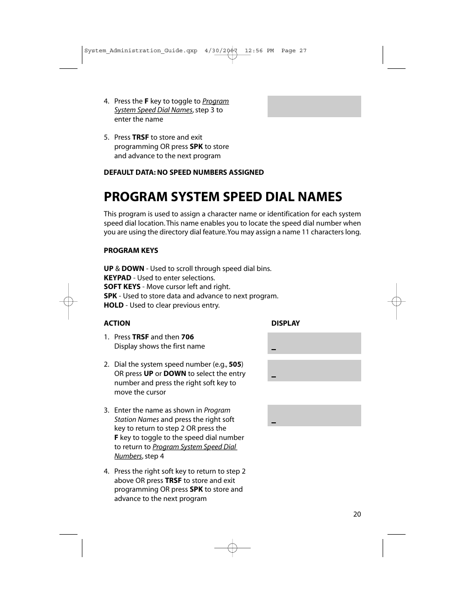 Program system speed dial names | Samsung OfficeServ 7000 Series User Manual | Page 28 / 46