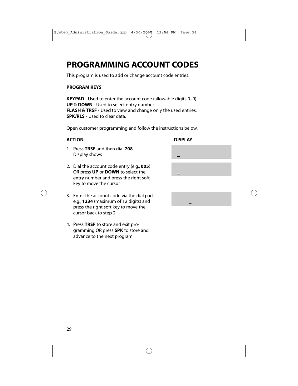Programming account codes | Samsung OfficeServ 7000 Series User Manual | Page 37 / 46