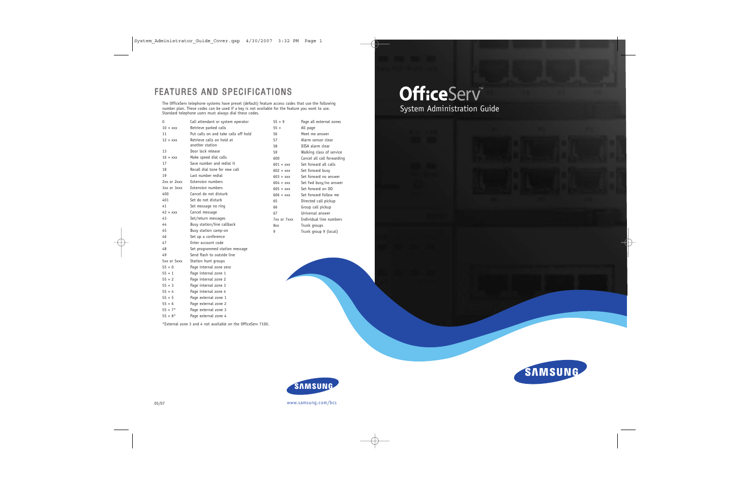 System administration guide | Samsung OfficeServ 7000 Series User Manual | Page 46 / 46